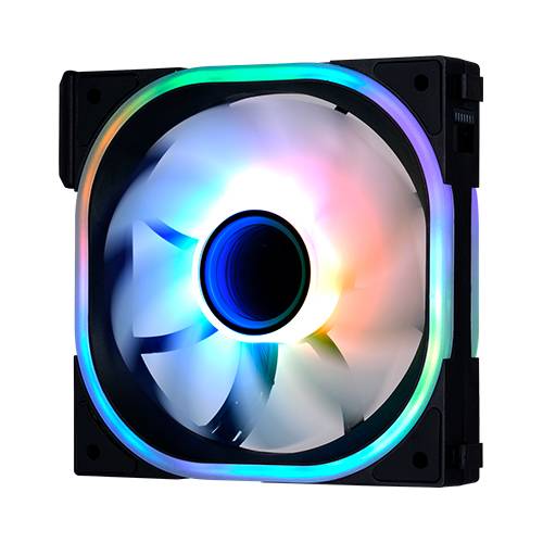 VENTILADOR MODULAR GAME FACTOR FG500 - 120MM, 58 CFM, 1900 RPM, RGB, COMPATIBLE CON FG500 NEGRO VENTILADOR MODULAR GAME FACTOR FG500 - 120MM, 58 CFM, 1900 RPM, RGB, COMPATIBLE CON FG500 NEGRO